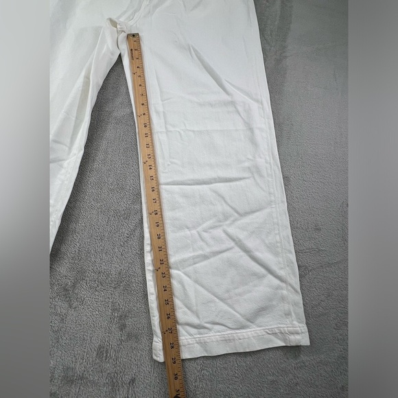 NEW Madewell 31, 12 The Harlow Wide Leg Jeans White 100% Cotton Pleated Pants - Picture 2 of 12